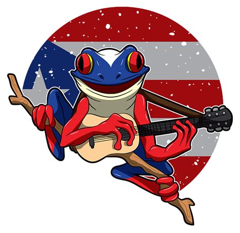 Guitar Playing Coqui Frog Puerto Rico Animal T-Shirt for Sale by Mister Tee