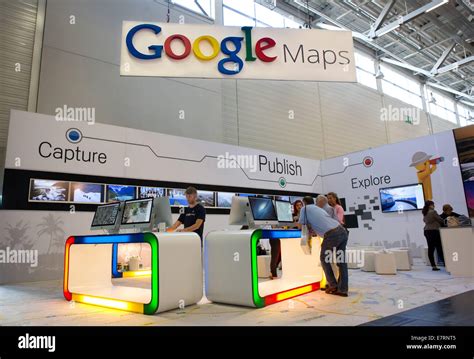 Google Maps booth at the trade fair Photokina in Cologne, in September ...