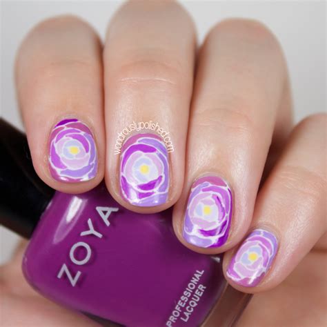 Wondrously Polished: 31 Day Challenge 2.0, Day 3 - Purple: Abstract Flowers