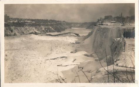 Collapse of Honeymoon Bridge - January 1938 Niagara Falls, NY Postcard