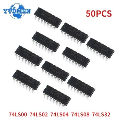 YTDMEN Integrated Circuit Logic 74LS00 74LS02 74LS04 74LS08 74LS32 DIP-5Value*10pcs=50pcs IC ...