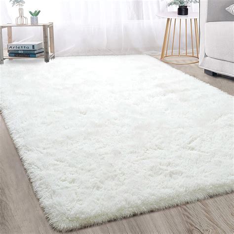 XL Comfy Fluffy Soft Anti-Slip Rug Floor Mat (White,200 x300)