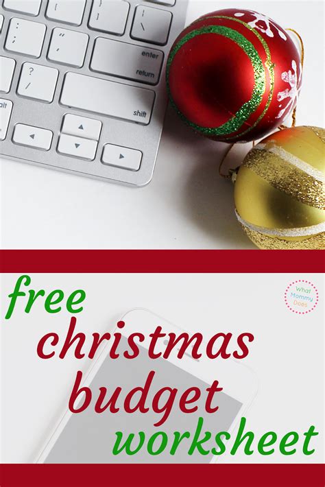 Free Christmas Budget Worksheet - What Mommy Does