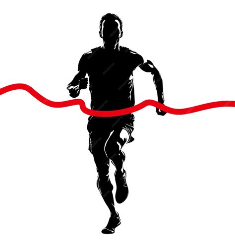 Premium Vector | Runner Running a marathon runner wins athletics ...