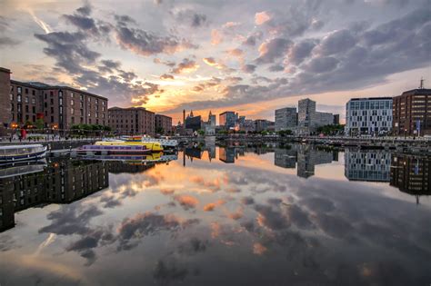 Wallpaper : sunset, Tourism, nature, Liverpool, buildings, reflections ...