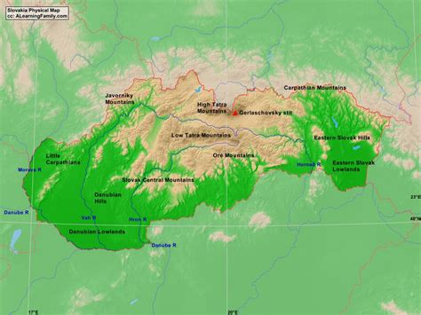 Slovakia Physical Map - A Learning Family