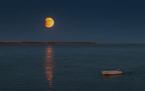 Free Images : sea, sky, horizon, full moon, water, moonlight, calm, light, astronomical object ...