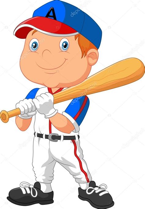 Dibujos animados a niño jugando béisbol — Vector de stock © tigatelu ...