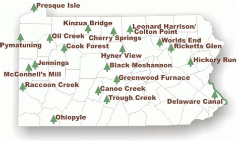 Pennsylvania State Parks Camping Map - Printable Map