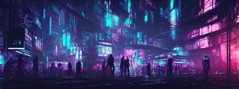 matte painting of a dark neon cyberpunk underground | Stable Diffusion