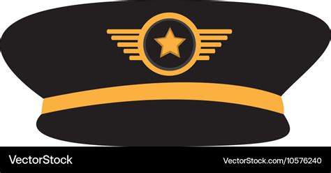 Pilot plane hat uniform Royalty Free Vector Image