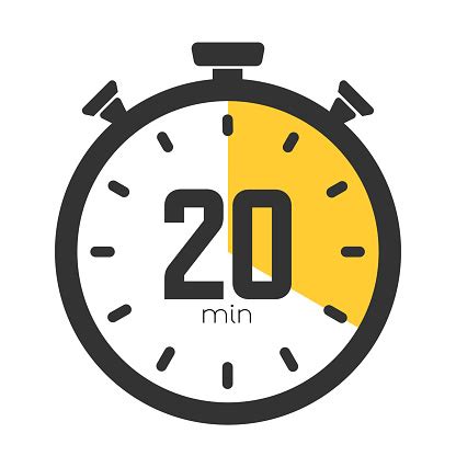 Twenty Minutes Stopwatch Symbol Timer Icon Cooking Time 20 Minutes Countdown Sport Or Cosmetic ...