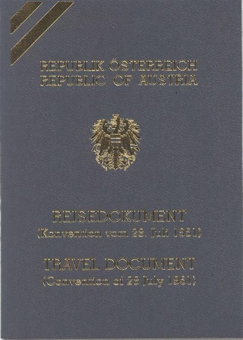 Austrian travel document for stateless persons (Convention of 1951 ...