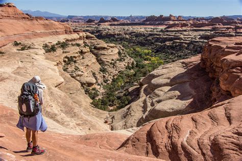 Hiking Needles District, Canyonlands National Park, Utah - Wide Angle ...