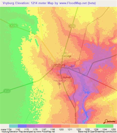 Elevation of Vryburg,South Africa Elevation Map, Topography, Contour