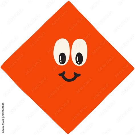 Rhombus shape vector illustration in cartoon character design Stock ...