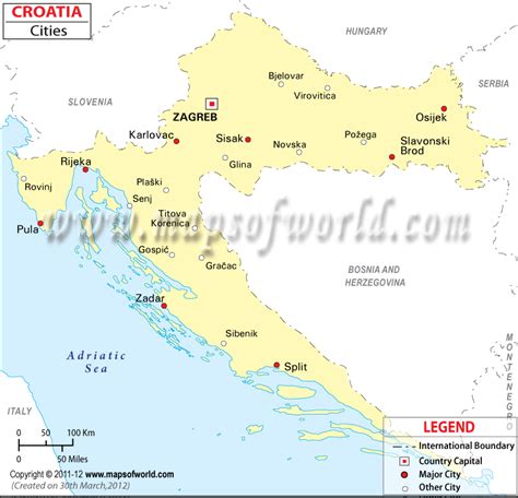 Croatian Cities Map