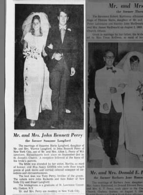 Suzanne Langford and John Perry Wedding 1968 - Newspapers.com™