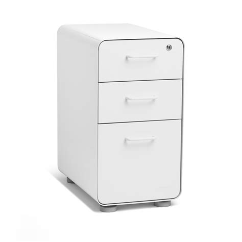 White Slim Stow 3-Drawer File Cabinet | File Cabinets | Poppin | Filing cabinet, Office ...