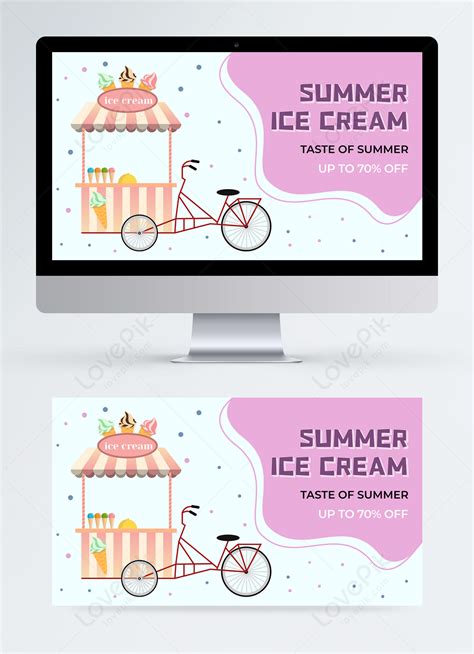 Summer Ice Cream Violet Banner 이미지 _사진 466533804 무료 다운로드_lovepik.com