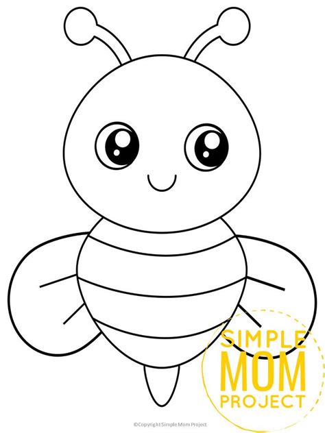 Free Printable Bumble Bee Template | Bee coloring pages, Bee printables ...