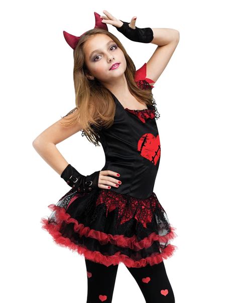 Kids Girls Child Demon Black Devil Red Evil Dress Up Diva Halloween Costume - Walmart.com ...