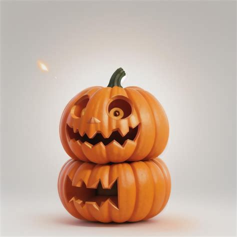 Premium AI Image | Halloween 3D Pumpkins Set Illustration with Solid ...