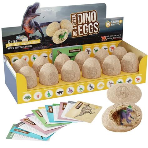 Dig a Dozen Dino Eggs Kit - Break Open 12 Unique Dinosaur Eggs and ...