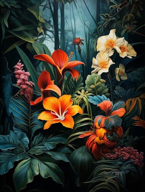 Premium AI Image | Colorful Flowers in the Forest