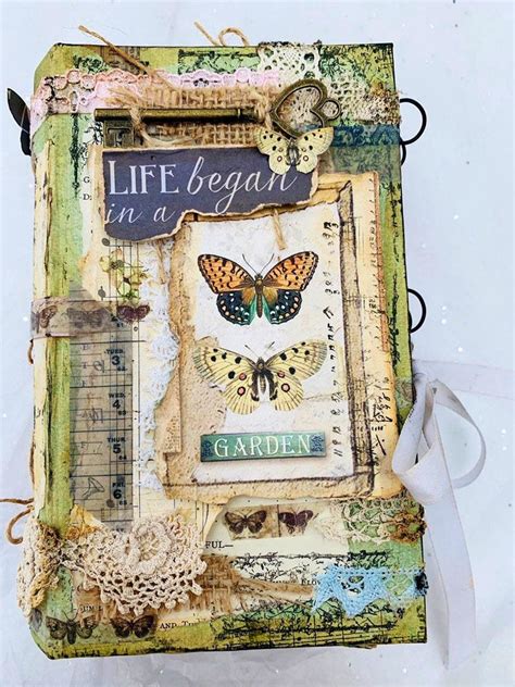 Handmade vintage garden theme junk journal | Junk journal, Diy journal ...