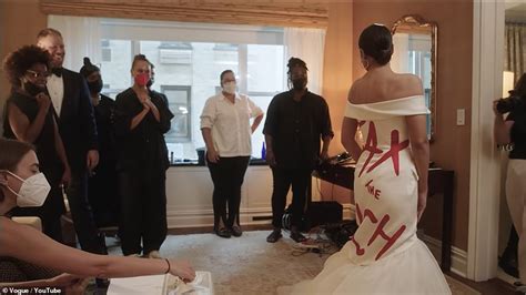 Vogue releases video of AOC on how she put together THAT dress for Met ...