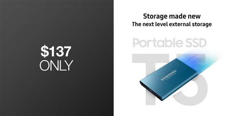 1TB Samsung T5 Portable SSD Discounted To $137.99 Just For Black Friday ...