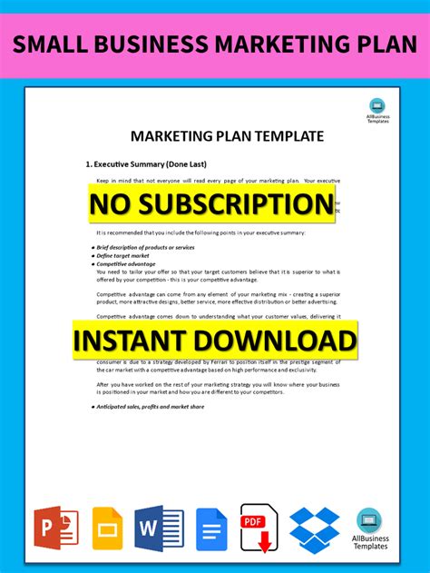 Small Business Marketing Plan | Templates at allbusinesstemplates.com