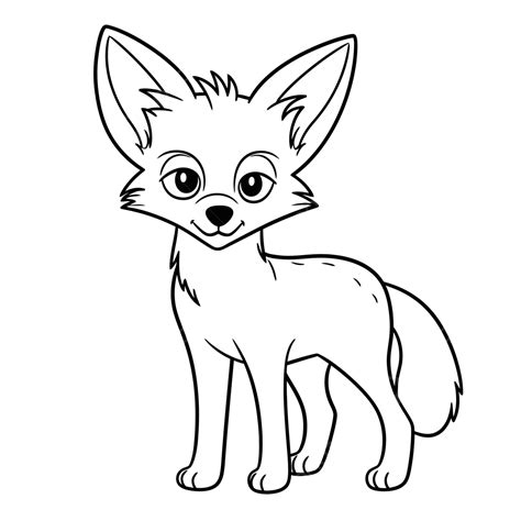 The Animal Coloring Page Is A Cartoon Fox Outline Sketch Drawing Vector, Car Drawing, Cartoon ...