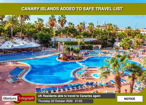 Canary Islands Safe Travel Blantyre Telegraph News for Blantyre Community Good causes