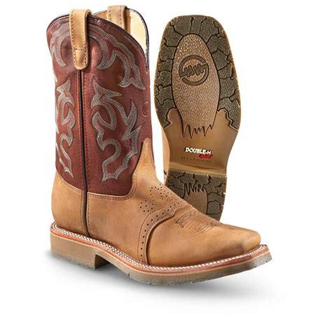 Men's Double-H Boots® Wildcat Western Work Boots, Chocolate - 292634, Cowboy & Western Boots at ...