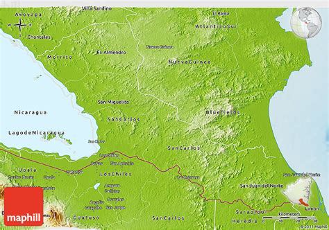 Physical 3D Map of Rio San Juan