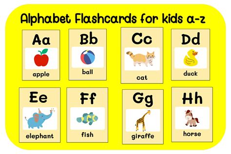 Alphabet Flashcards for Kids a-z Graphic by Foam-Design Store ...