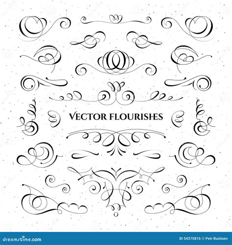 Collection of flourishes stock illustration. Illustration of invitation - 54375816