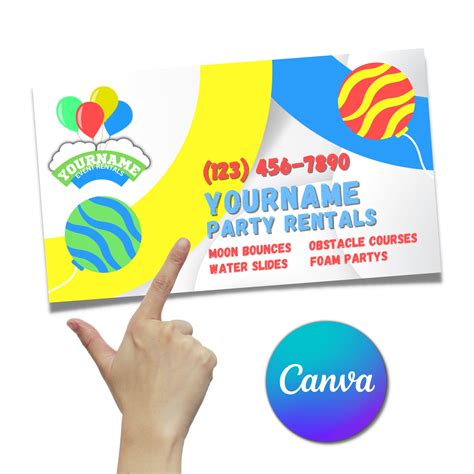 Party Rental Business Card, Bounce House Rental Business Card, Business ...