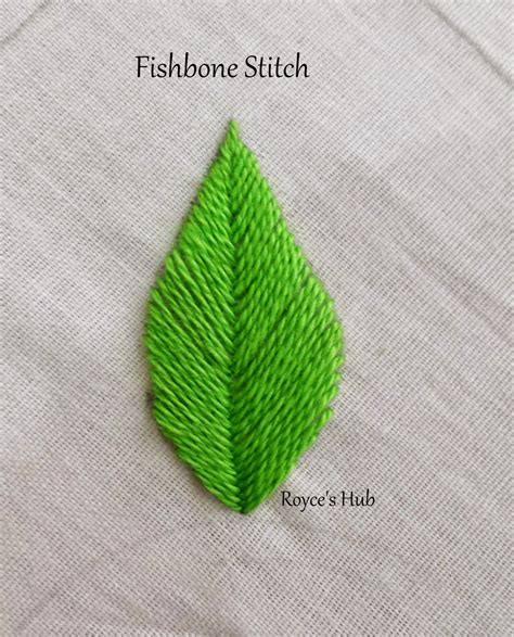 Embroidery stitches for leaves fishbone stitch and variations 1 – Artofit