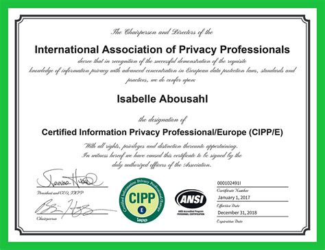 Certificat CIPP-E | Alcoam by Design