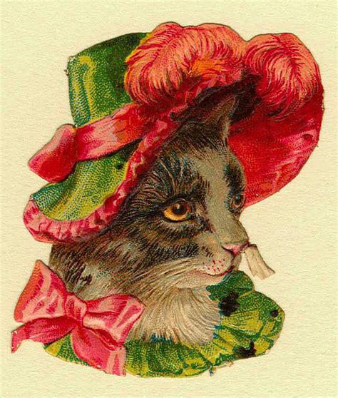 The Graffical Muse: 4 Cute Vintage Victorian Cats Clip Art