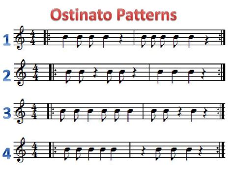 Ostinato Patterns. 1. 2. 3. 4. Pattern Download, Sheet Music ...