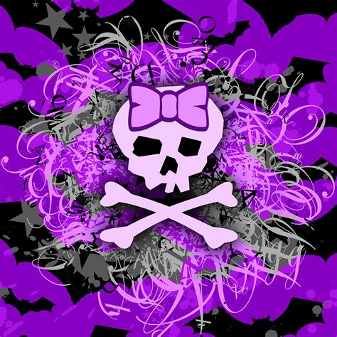 Purple Girly Skull Digital Art by Roseanne Jones