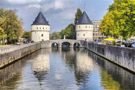 Kortrijk Tower Bridge Belgium Stock Image - Image of europe, details ...