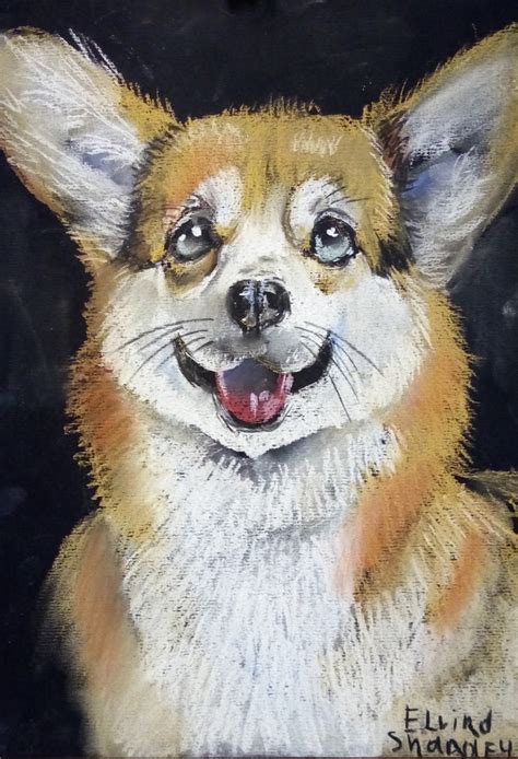 Dog Corgi portrait Original art Animal art Custom Artwork Pet | Etsy