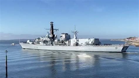 HMS Kent sails on operations from Portsmouth this morning - YouTube