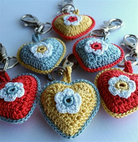 Crochet heart keychains | Crochet beer, Crochet patterns free beginner, Crochet patterns