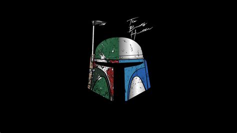 minimalism, Boba Fett, helmet, artwork, Star Wars, Star Wars Villains, bounty hunter, simple ...